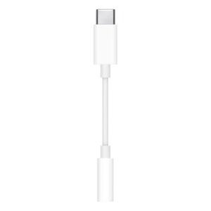 Adaptador de USB-C a auriculares en linea, conector USB-C arriba y jack abajo