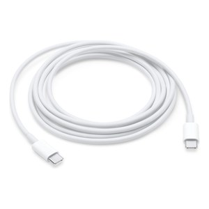 Cable USB-C a USB-C de Apple de dos metros, enrollado, con los dos conectores a la vista