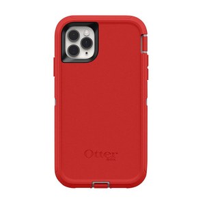 Funda OtterBox Defender roja puesta en un iPhone, vista por detras
