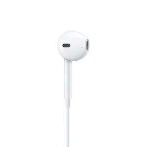 Auricular izquierdo de los EarPods, con la rejilla en angulo y la marca L
