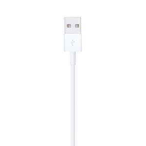 Primer plano del conector USB tipo A del cable, con el simbolo USB grabado