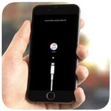 iPhone en modo recuperación mostrando el icono de conexión a iTunes