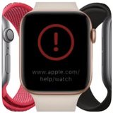 Apple Watch bloqueado mostrando el aviso de error del sistema