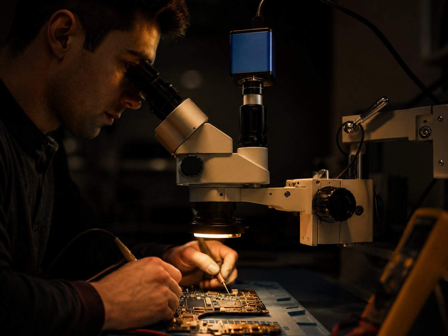 Reparación bajo microscopio